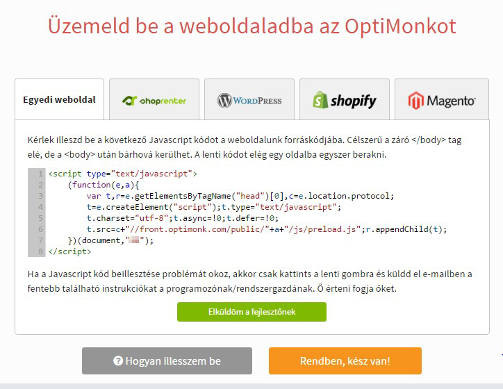 OptiMonk javascript kód