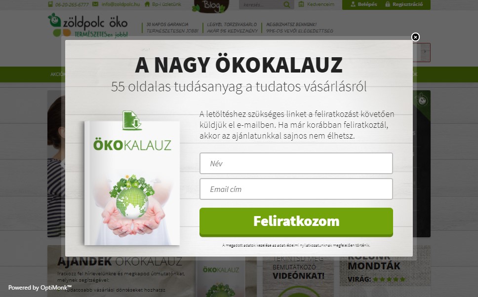 Zöldpolc popup