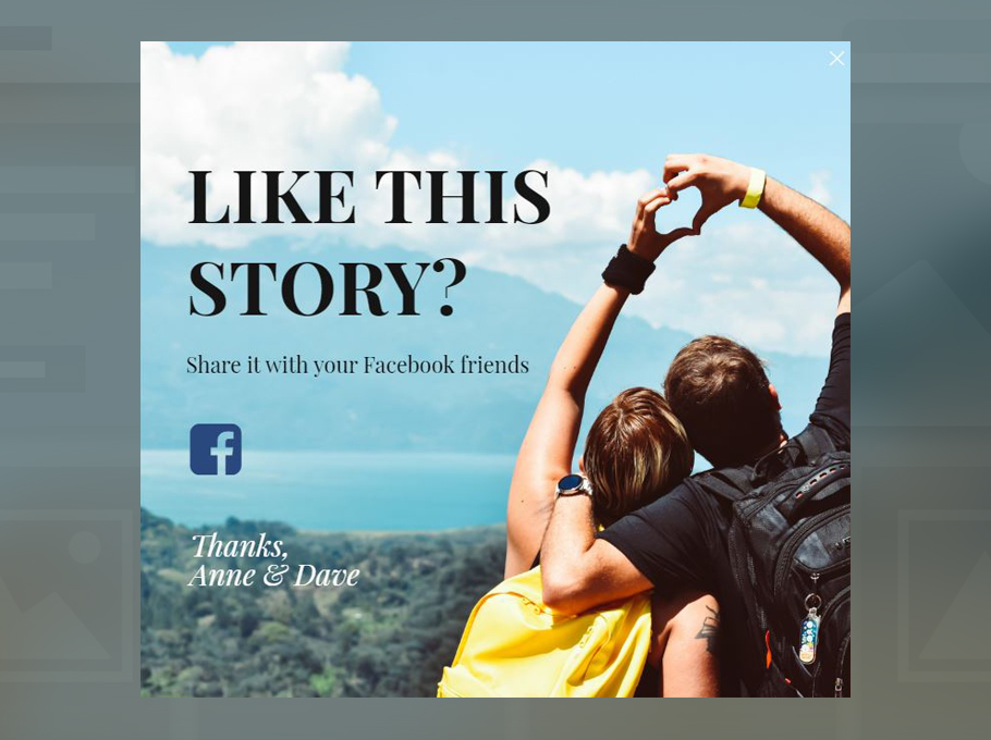 Közösségi terjedés segítése social engagement optimonk travelling blog facebook share - Közösségi terjedés segítése