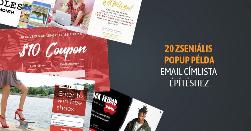 20 zseniális popup példa email címlista építéshez