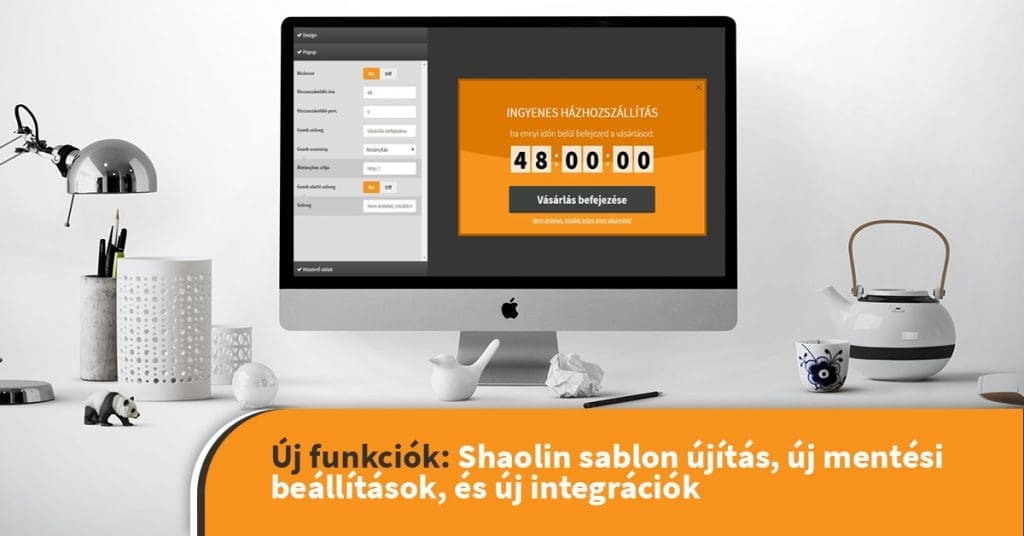 Új funkciók: Shaolin sablon újítás, új mentési beállítások, és új integrációk (Automizy, MailerLite…)