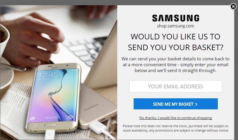 Samsung popup