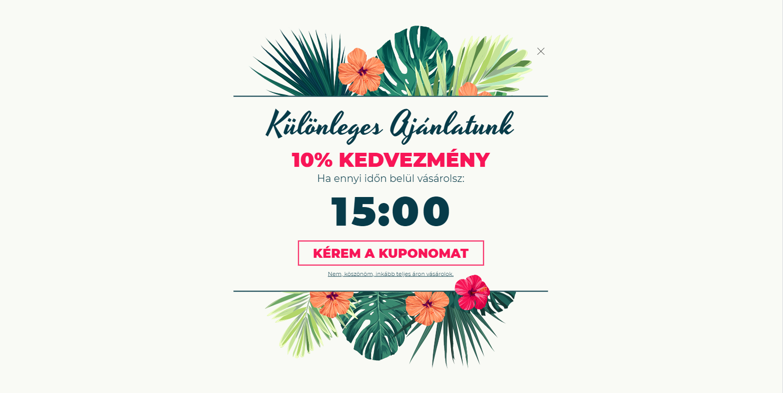 Nyári ajánlat popup