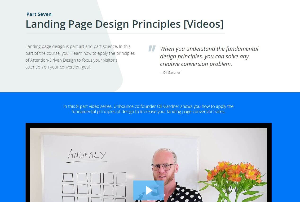 Oli Gardner, landing page design principles video