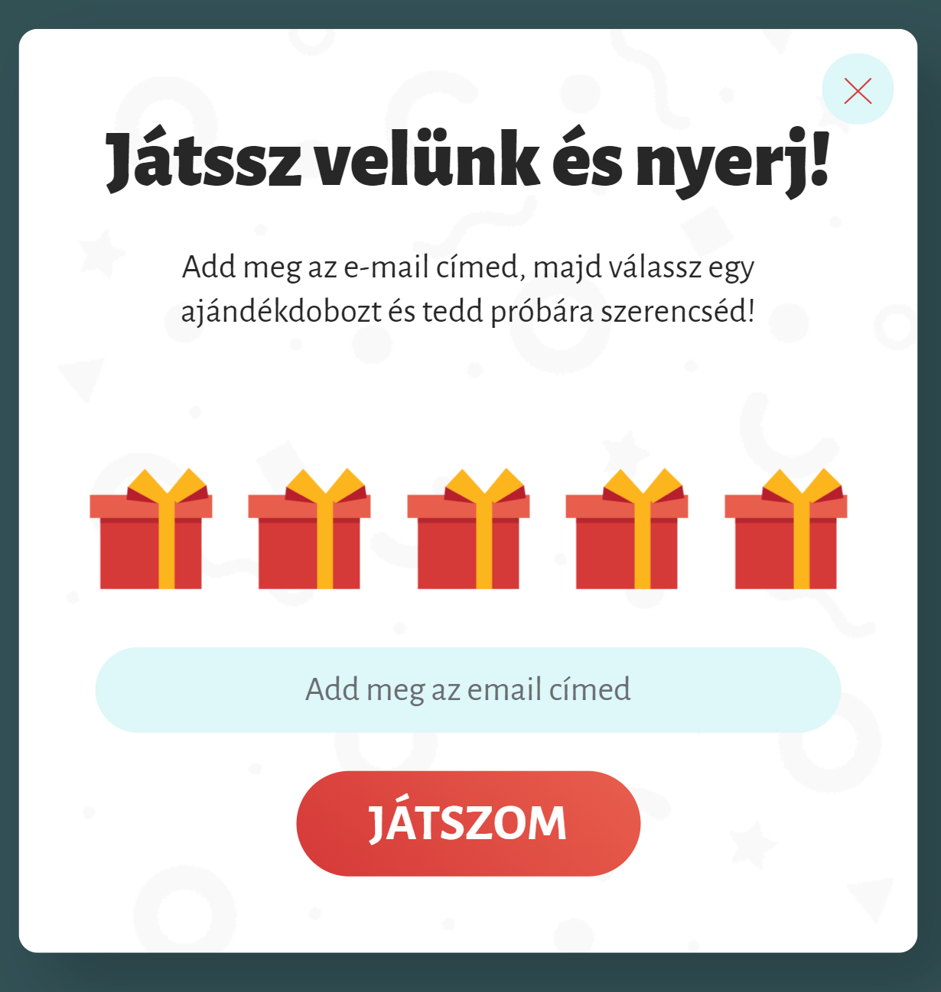 Ajándékválasztós popup