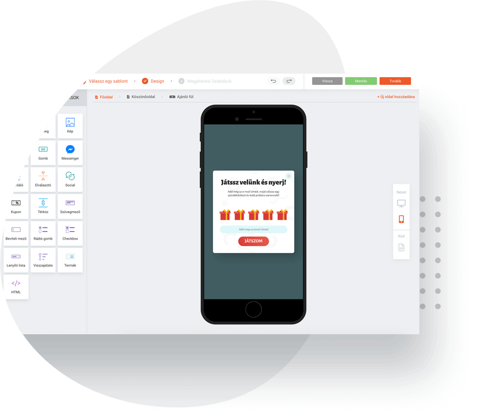 Hírlevél feliratkozók gyűjtése gamification popuppal