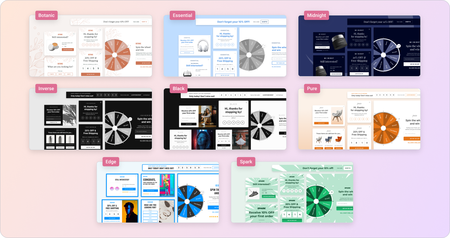 new popup template families