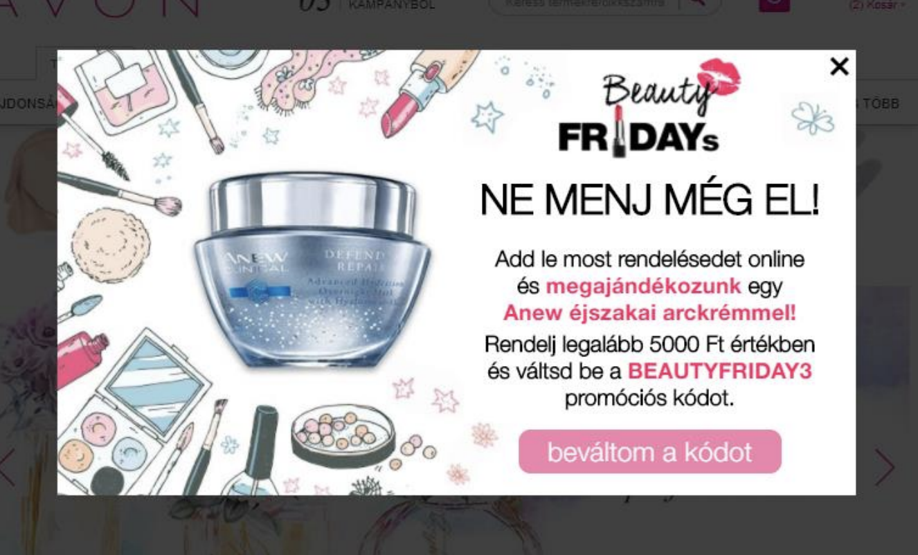 AVON Beauty Fridays popup