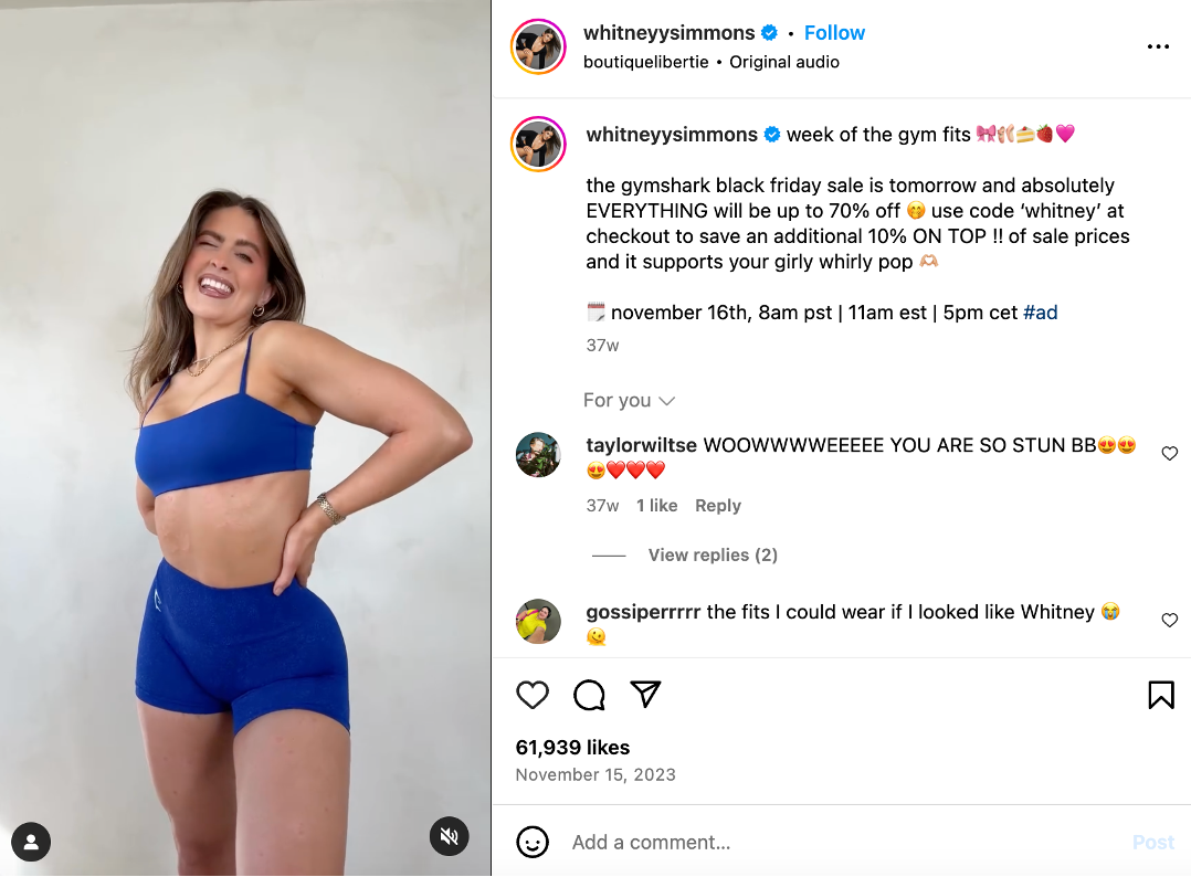 Gymshark working with influencers