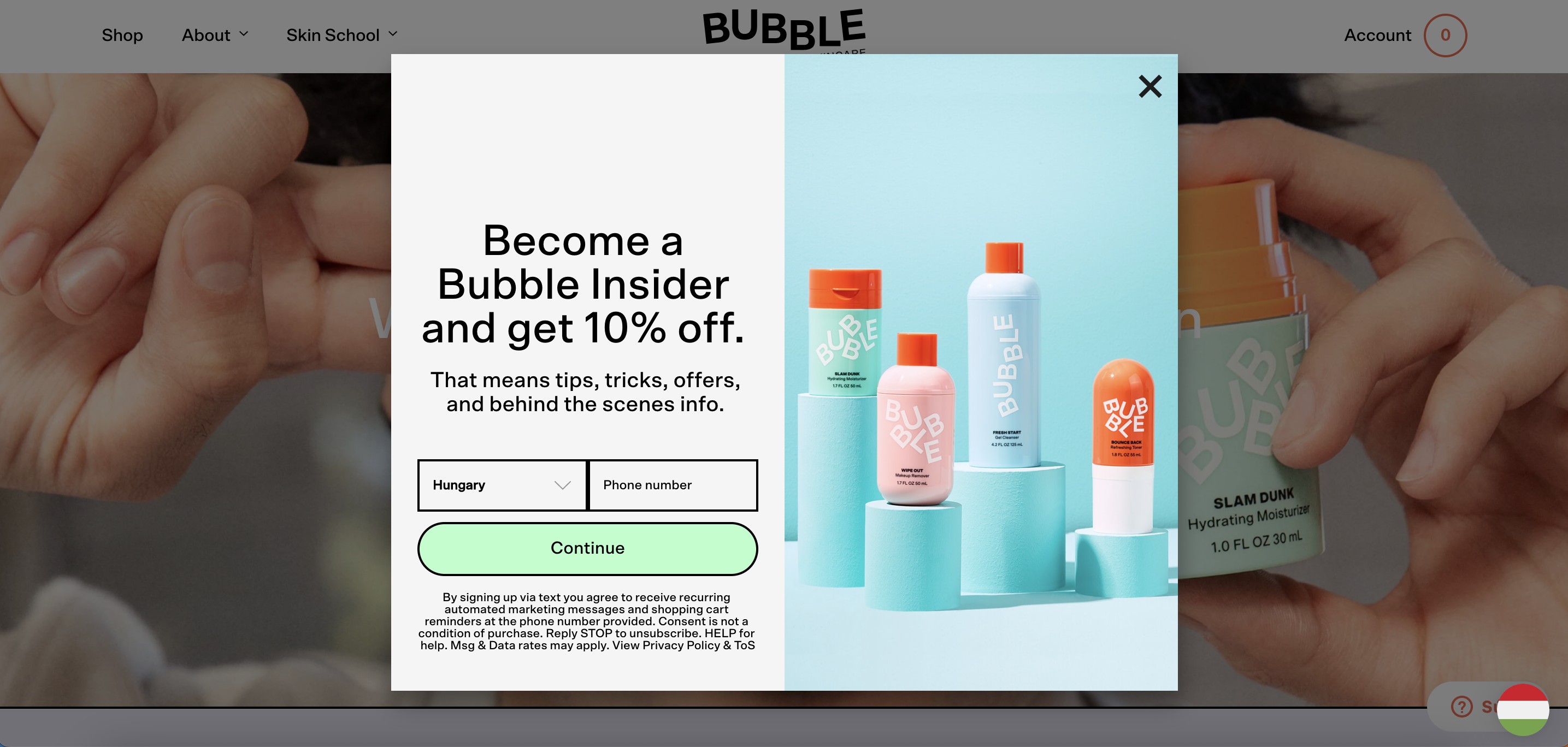 Bubble Skincare popup