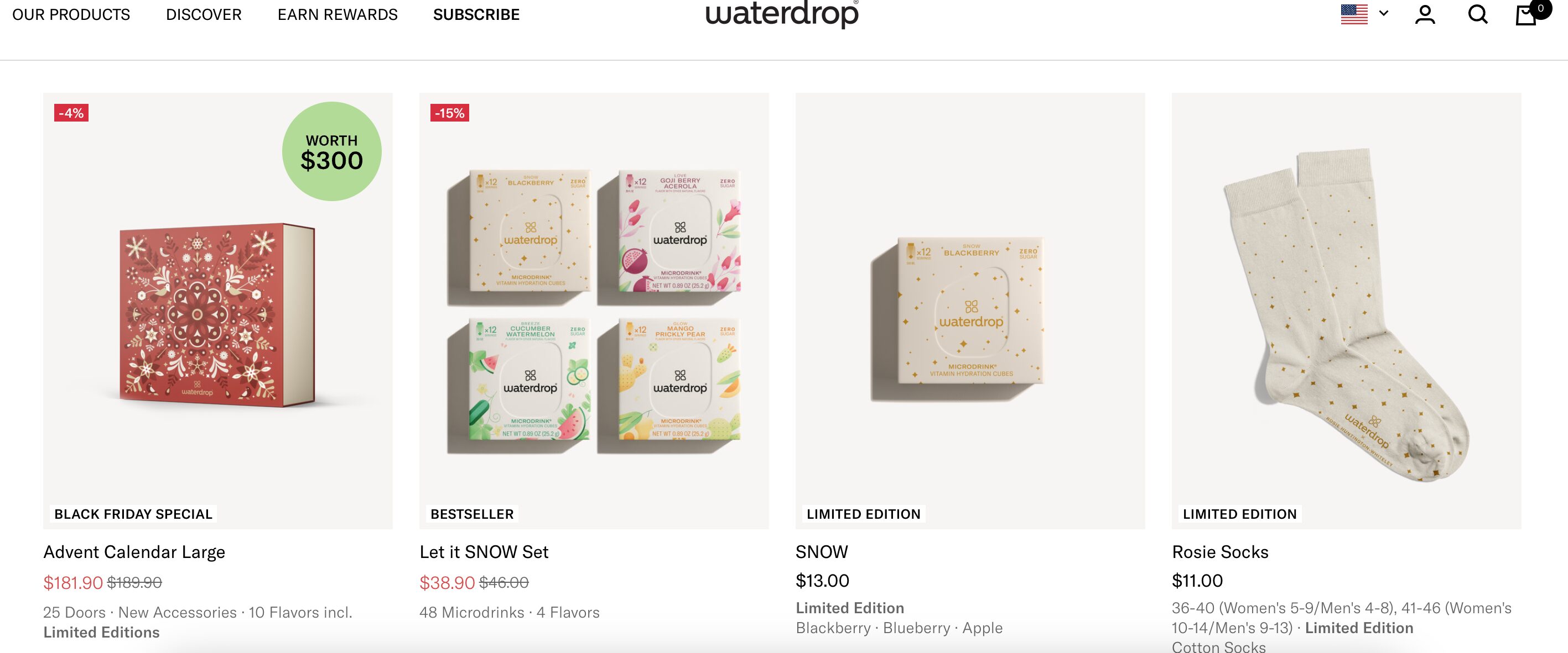 Waterdrop limited-edition products before Christmas