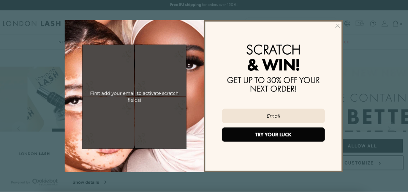 Gamification example from London Lash