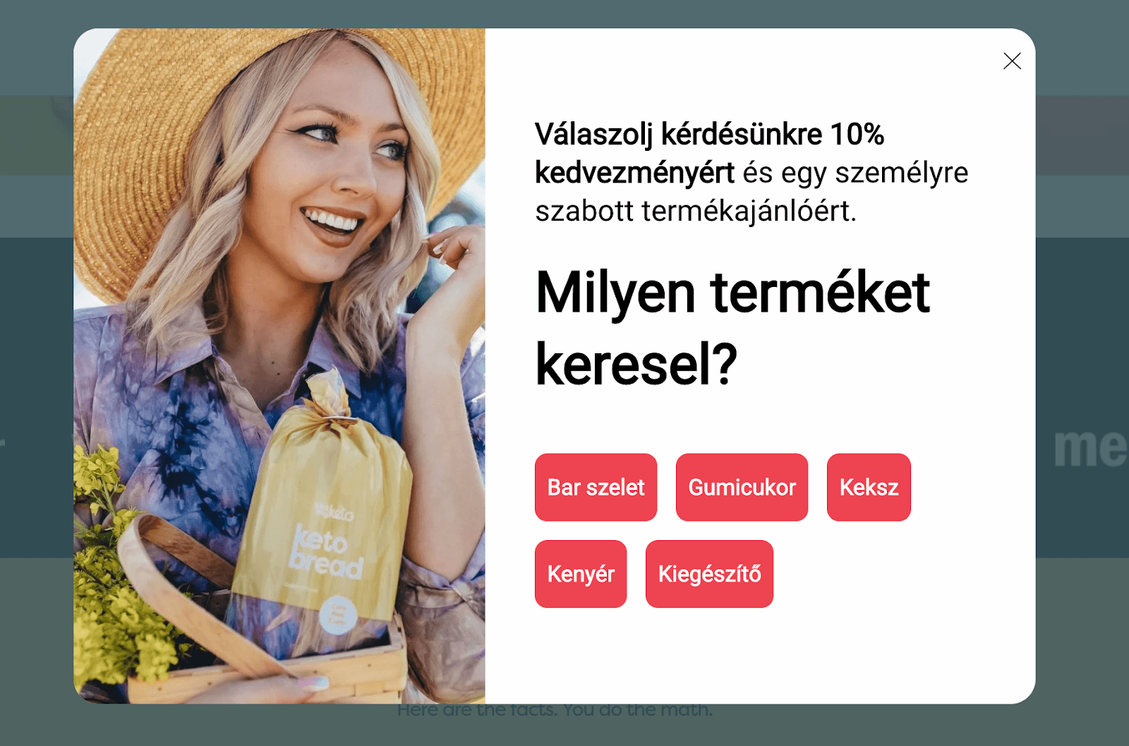 popup termék ajánló