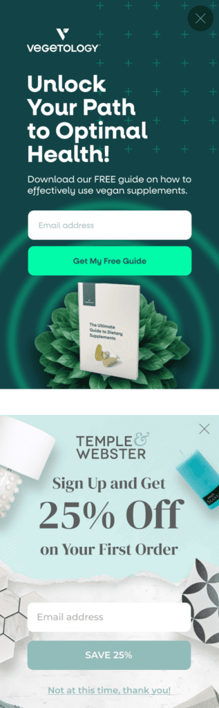 template & webster vegetology popup examples