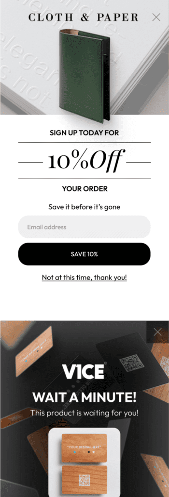 cloth & paper vice popup examples