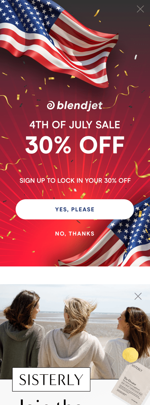 4th of july popup example